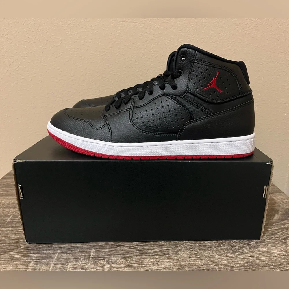 Jordan Access Black and Red High-Top Sneakers
